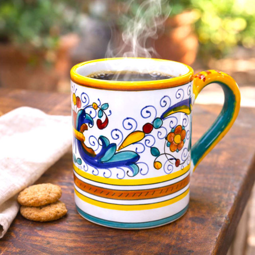 Mug Ricco Deruta handmade majolica Deruta Italy