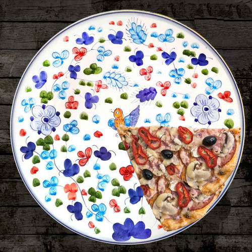 Pizza Plates Of Ceramic | Arabesco Pattern