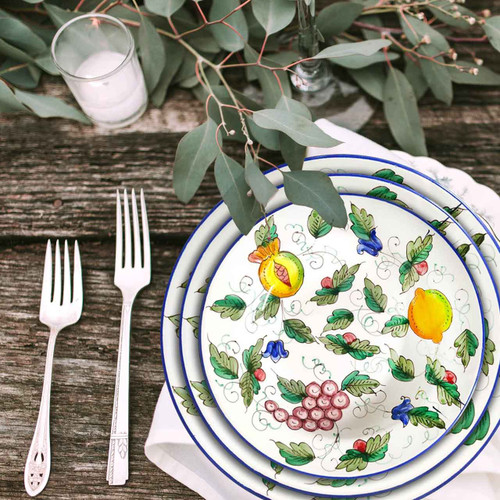 Deruta Tableware Light Fruits Decoration | 3 Majolica plates