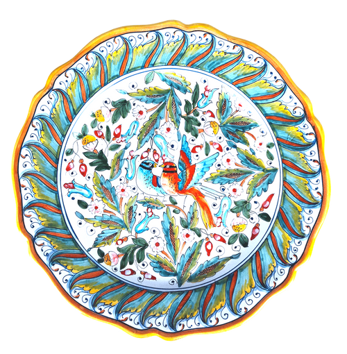 Deruta Round Serving Plate Love Birds