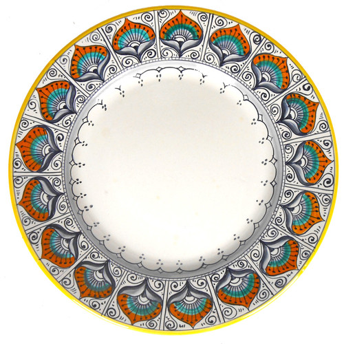 Pottery Dinner Plate | Ancient Peacock Pattern