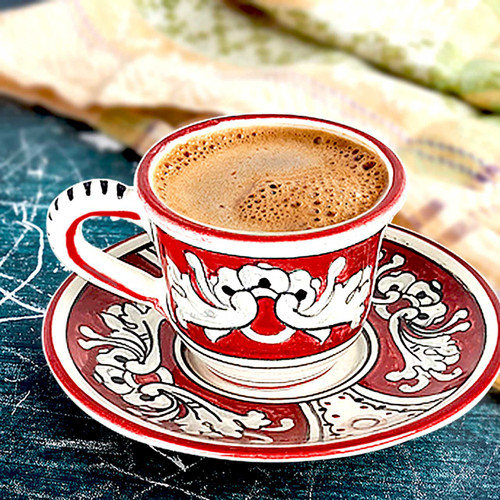 Ceramic Espresso Cups '600 Red Background