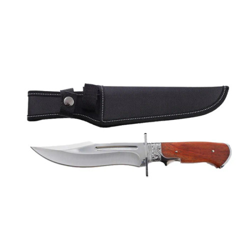 Xtreme | 11.81″ Hunting Knife – Fixed Clip Point Blade with Polished Wooden Handle & Sheath