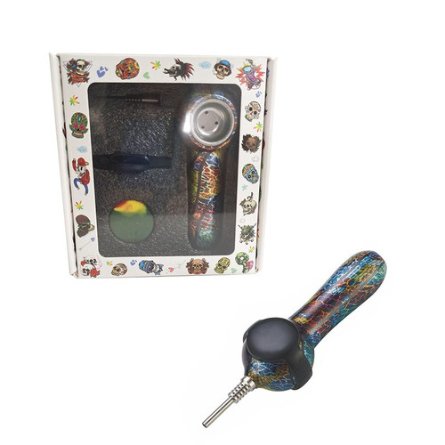 5" Pipe Metal Small Silicone Pill Case Inside