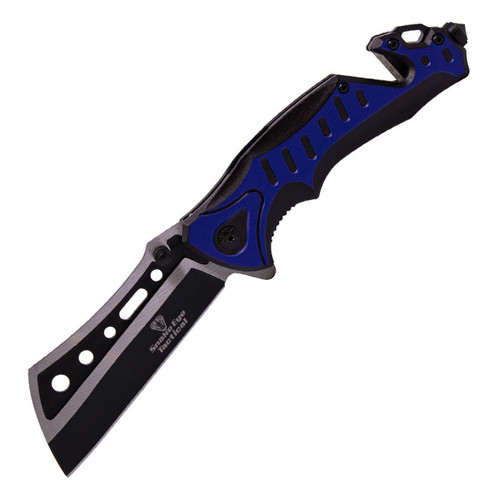 Blue 3.5Inch Broad Blade Foldable Pocket Knife by Snake Eye