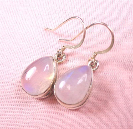 Pink Moonstone .925 Sterling Silver Earrings