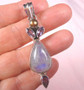 Amethyst Pearl Rainbow Moonsstone .925 Sterling Silver Pendant