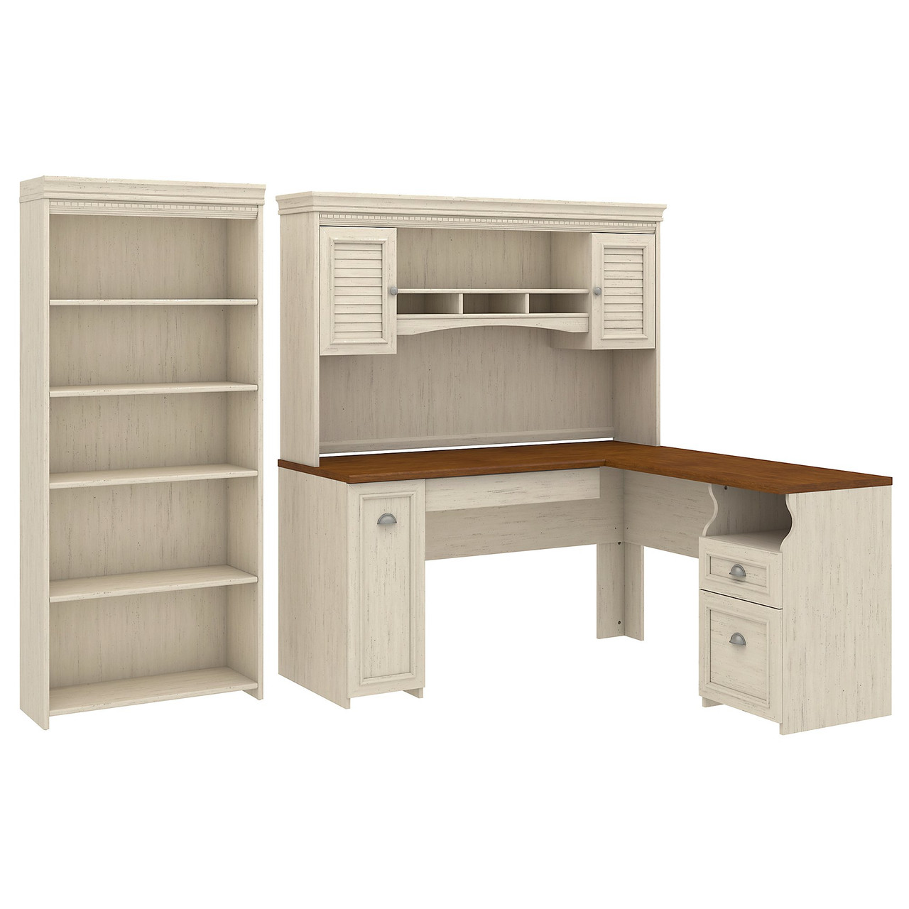 Bush Furniture Fairview L Shaped Desk With Hutch And 5 Shelf