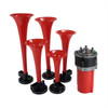 "La Cucaracha" Red Air Horn Trumpet 5x 125db w/ Compressor Kit