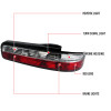 1989-1994 Nissan 240SX S13 Coupe Tail Lights (Chrome Housing/Red Clear Lens)