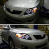 2009-2010 Toyota Corolla Dual Halo Projector Headlights (Matte Black Housing/Clear Lens)