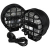 Universal Off Road 6" H3 Black Round Fog Lights w/ Mesh Guard - 2PC