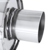 Universal 3" Inlet/4" Outlet Stainless Steel Spiral Flow Exhaust Muffler w/ Slanted Tip