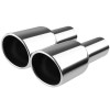 Universal 2.5" Inlet/4.125" Outlet Chrome Stainless Steel Angled Exhaust Tips - 2PC