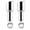 Universal 2.5" Inlet/4.125" Outlet Chrome Stainless Steel Angled Exhaust Tips - 2PC