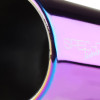 Universal 2.5" Inlet/3.875" Outlet Rainbow Stainless Steel Angled Burnt Purple Exhaust Tips - 2PC