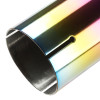 Universal 2.5" Inlet/3.875" Outlet Rainbow Stainless Steel Angled Burnt Purple Exhaust Tips - 2PC