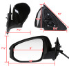 2014-2016 Toyota Highlander Glossy Black 5-Pin Power Adjustable Side Mirror w/ LED Turn Signal Light - Driver Side Only