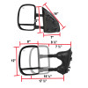 1999-2007 Ford F-250/F-350/F-450/F-550 Excursion Power Adjustable, Heated, & Manual Extendable Towing Mirrors