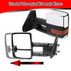 2007-2017 Toyota Tundra/ 2008-2017 Sequoia Chrome Power Heated BSM Manual Extendable Towing Mirrors w/ Amber Lens LED Turn Signal & Clearance Lights