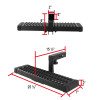 Universal Black Aluminum Hitch Mounted 6" Drop Rear Bumper Step & Protector For 2" Hitch Receiver