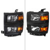 2014-2015 Chevrolet Silverado 1500 Factory Style V2 Headlights (Matte Black Housing/Clear Lens)