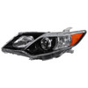 2012-2014 Toyota Camry Projector Headlight w/ Amber Reflector - Driver Side Only (Jet Black Housing/Clear Lens)