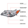 2012-2014 Toyota Camry Projector Headlights w/ Amber Reflectors (Chrome Housing/Clear Lens)
