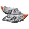 2012-2014 Toyota Camry Projector Headlights w/ Amber Reflectors (Chrome Housing/Clear Lens)