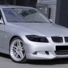 2006-2008 BMW E90 3 Series Sedan Dual Halo Projector Headlights w/ LED Light Strip (Glossy Black Housing/Smoke Lens)