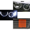 1998-2004 Chevrolet S10 Blazer Dual Halo Projector Headlights w/ Bumper Lights (Matte Black Housing/Clear Lens)