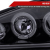 1999-2005 Pontiac Grand AM Dual Halo Projector Headlights (Glossy Black Housing/Smoke Lens)