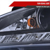 2010-2012 Hyundai Genesis Coupe R8 Style LED Strip Projector Headlights (Glossy Black Housing/Smoked Lens)