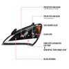 2010-2012 Hyundai Genesis Coupe Sequential LED Bar Projector Headlights (Matte Black Housing/Clear Lens)