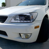 2001-2005 Lexus IS300 Projector Headlights w/ LED Light Strip & LED Turn Signal Lights (Glossy Black Housing/Smoke Lens)