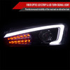 2011-2013 Scion tC LED Bar Projector Headlights w/ LED Turn Signal Lights (Glossy Black Housing/Smoke Lens)