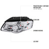 2006-2010 Volkswagen Passat Halo Projector Headlights w/ R8 Style LED Light Strip (Chrome Housing/Clear Lens)