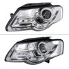 2006-2010 Volkswagen Passat Halo Projector Headlights w/ R8 Style LED Light Strip (Chrome Housing/Clear Lens)