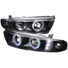1999-2003 Mitsubishi Galant Dual Halo Projector Headlights (Matte Black Housing/Clear Lens)