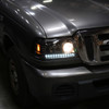 2001-2011 Ford Ranger Projector Headlights w/ LED Light Strip & LED Turn Signal Lights (Matte Black Housing/Clear Lens)