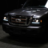 2001-2011 Ford Ranger Projector Headlights w/ LED Light Strip & LED Turn Signal Lights (Matte Black Housing/Clear Lens)