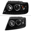 2002-2005 Ford Explorer Dual Halo Projector Headlights w/ LED Light Strip (Jet Black Housing/Clear Lens)