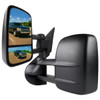 2007-2014 Chevrolet Silverado/Avalanche/Tahoe GMC Sierra/Yukon/Yukon XL Manual Adjustable & Extendable Black Towing Mirrors