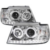 2002-2005 Ford Explorer Dual Halo Projector Headlights (Chrome Housing/Clear Lens)