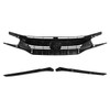 2016-2018 Honda Civic FK8 Factory Style Glossy Black ABS Mesh Grille w/ Eyebrows