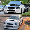 2004-2005 Subaru Impreza WRX STI Outback Projector Headlights w/ LED Light Bar (Glossy Black Housing/Smoke Lens)