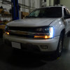 2002-2009 Chevrolet Trailblazer Projector Headlights w/ LED Light Strip (Matte Black Housing/Clear Lens)