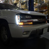 2002-2009 Chevrolet Trailblazer Projector Headlights w/ LED Light Strip (Matte Black Housing/Clear Lens)