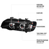 2001-2003 BMW E53 X5 Dual Halo Projector Headlights (Matte Black Housing/Clear Lens)