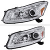 2008-2012 Honda Accord Sedan Single Halo Projector Headlights w/ LED Light Strip & LED Turn Signal Lights (Chrome Housing/Clear Lens)